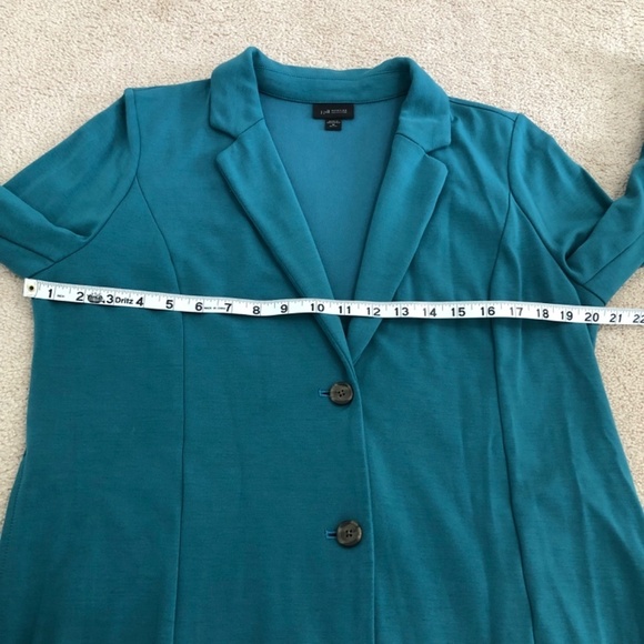 J. Jill Wearever Teal Blazer Women's Size MP Relaxed Fit - Picture 13 of 14